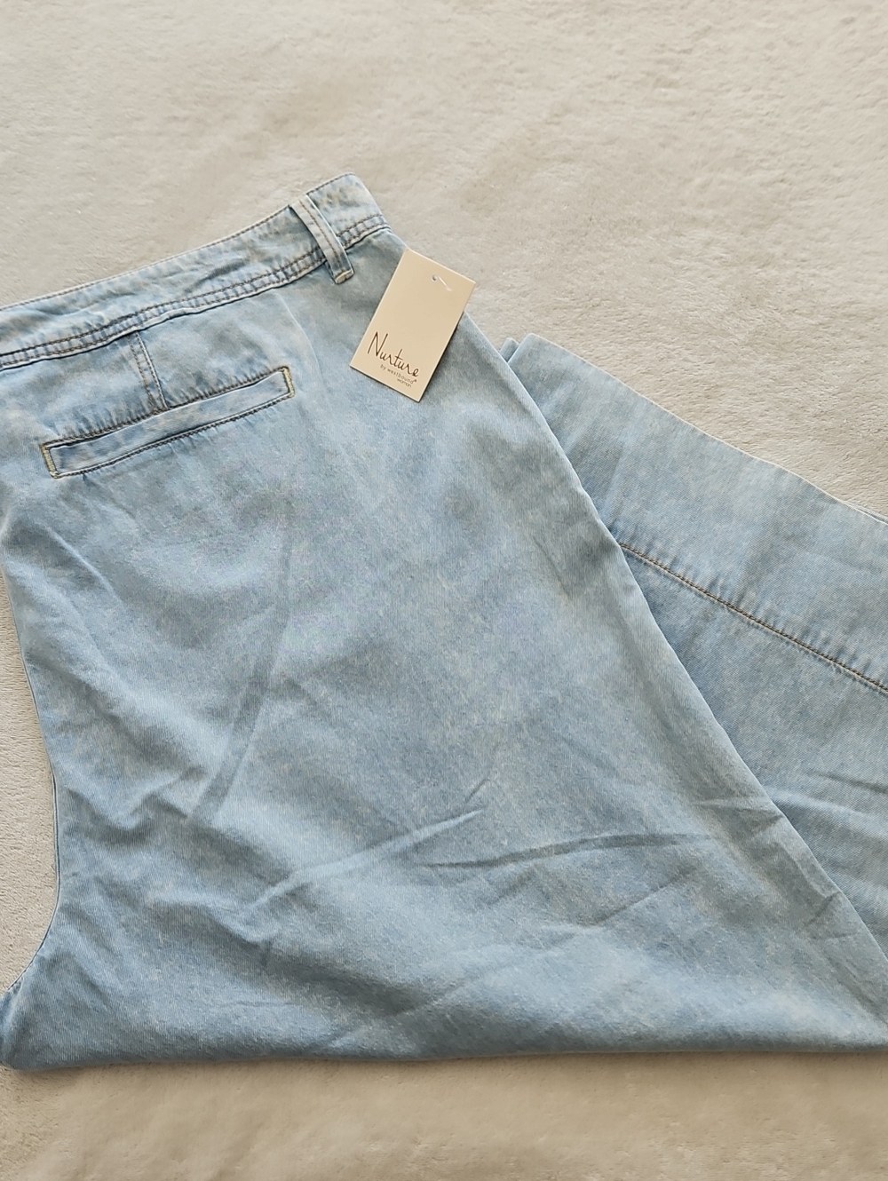 Nurture By Westbound Ultra Wide Leg‎ Cropped Lightweight Pant: Lt Med Blue: 22W